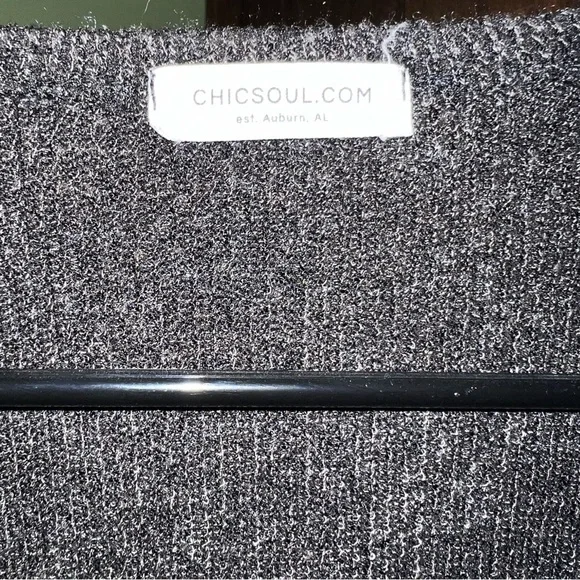 Chic Soul - Black Open-Front Women's Sweater - Picture 3 of 4